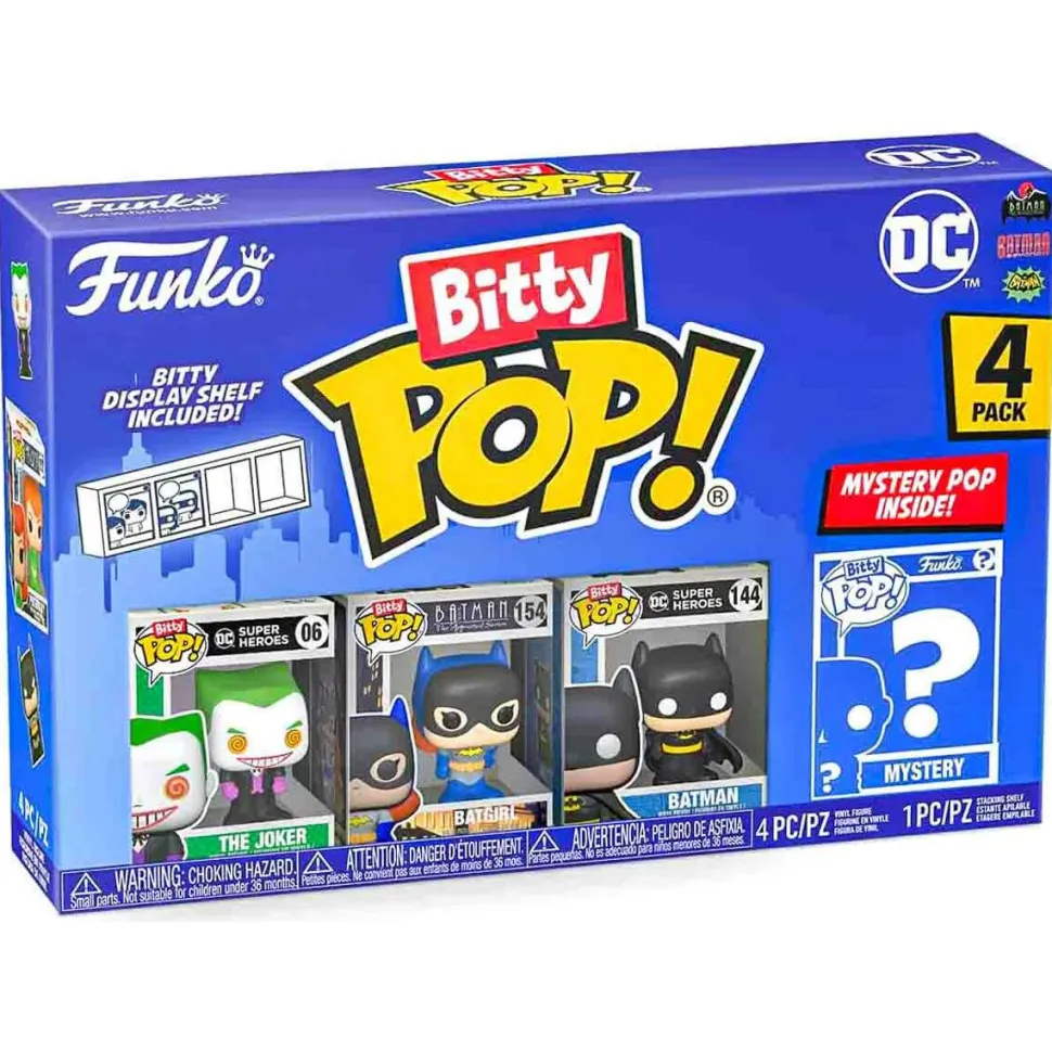 Bitty Pop! DC Comics Superheroes: The Joker 4-Pack Mini Vinyl Figure with Mystery