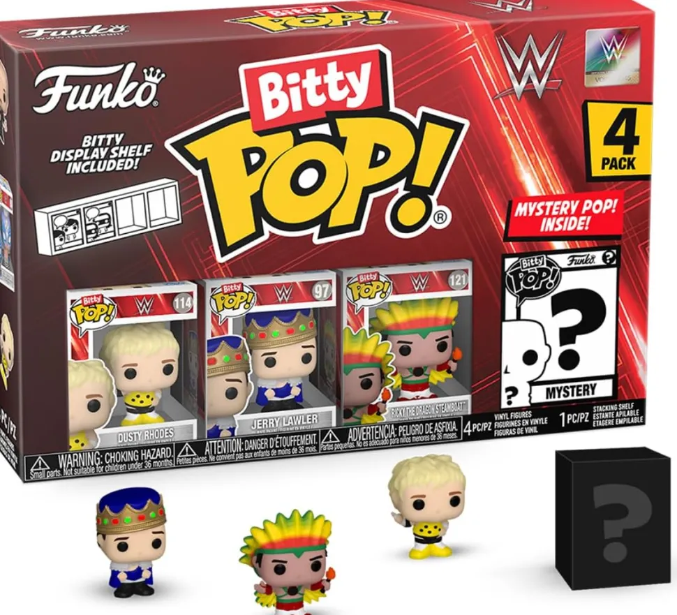 Bitty Pop! WWE: Dusty Rhodes 4-Pack Mini Vinyl Figure with Mystery