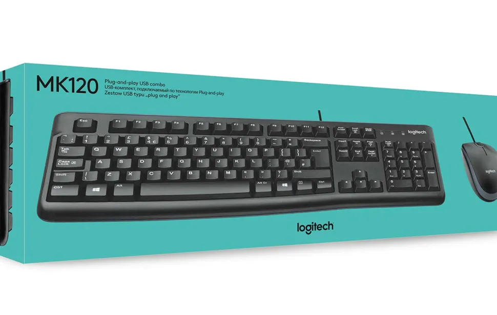 Logitech MK120 Desktop Wired Keyboard and Mouse