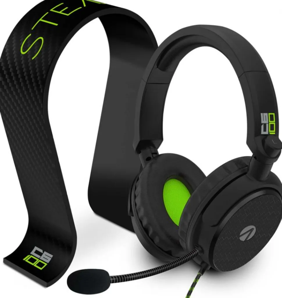 STEALTH C6-100 Stereo Gaming Headset & Stand - Black/Green